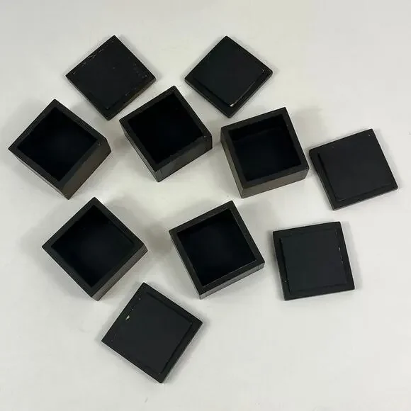 Safari Trinket Boxes Lot of 5 Vtg Hand Carved Wood Floral Vine Tribal Decor Leaf - Picture 5 of 11